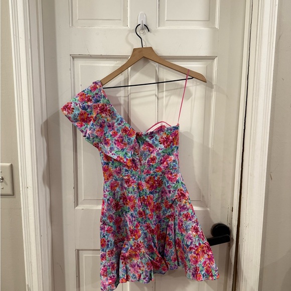 Amanda Uprichard Floral One Shoulder Mini Dress - Picture 6 of 9